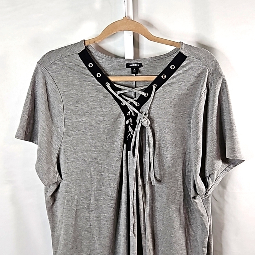 Torrid Gray Women's Tee-shirt Maxi Dress Size 3 - Picture 2 of 8